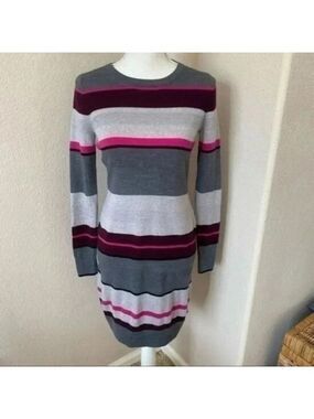 Clements Ribeiro striped extra fine pure merino wool long dress Size Sm…